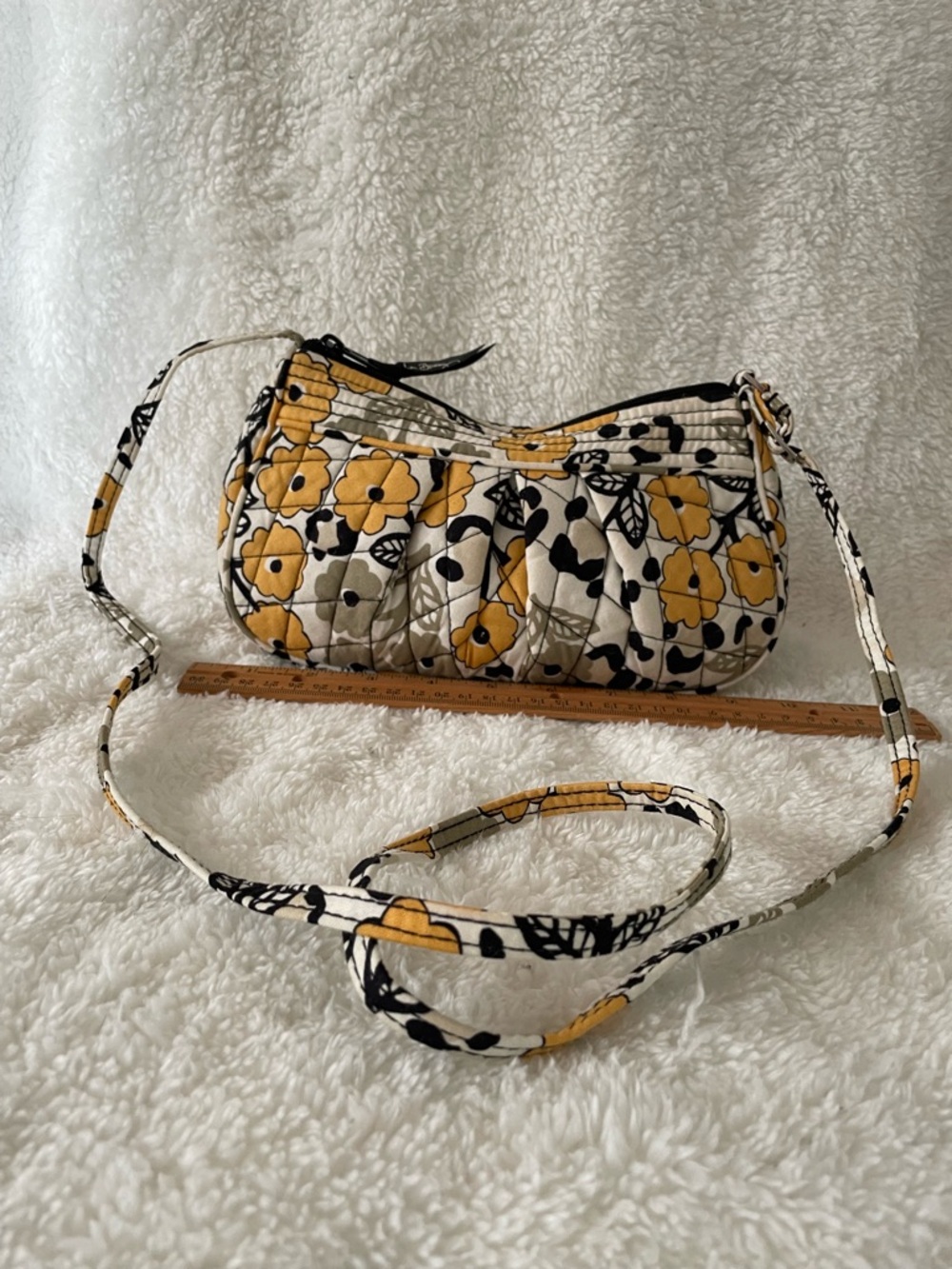 Vera Bradley Mustard Floral Quilted Crossbody